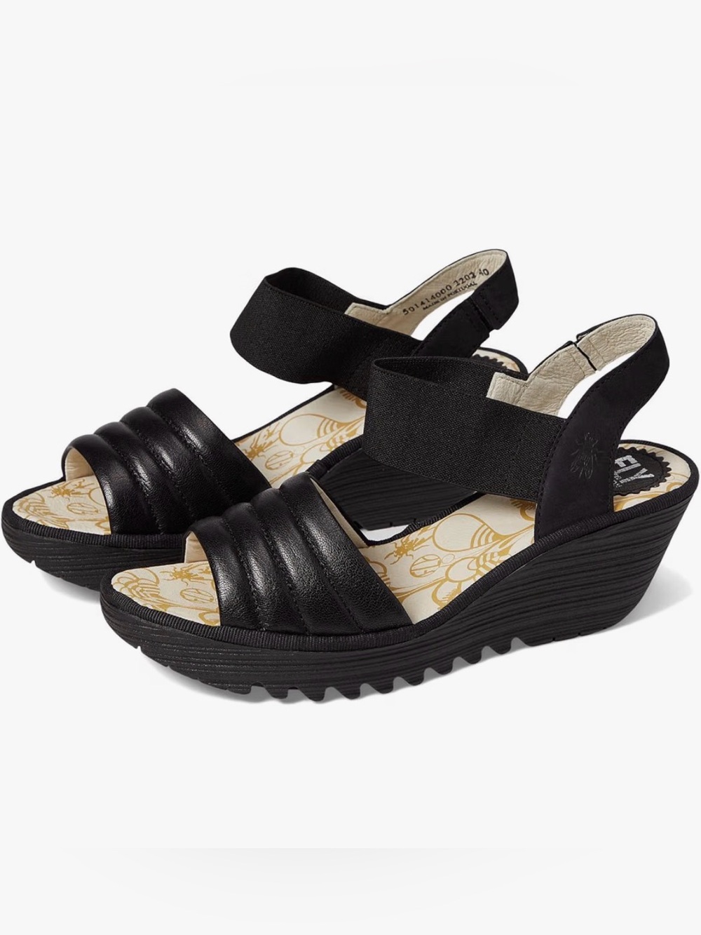 NWOB Fly London Cupido Mousse/black wedges - BEST BRAND SHOES EVER!!